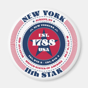 New York Circle Typography Souvenir Magnet