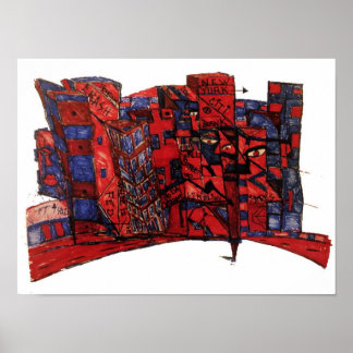 new york citi bank ink poster