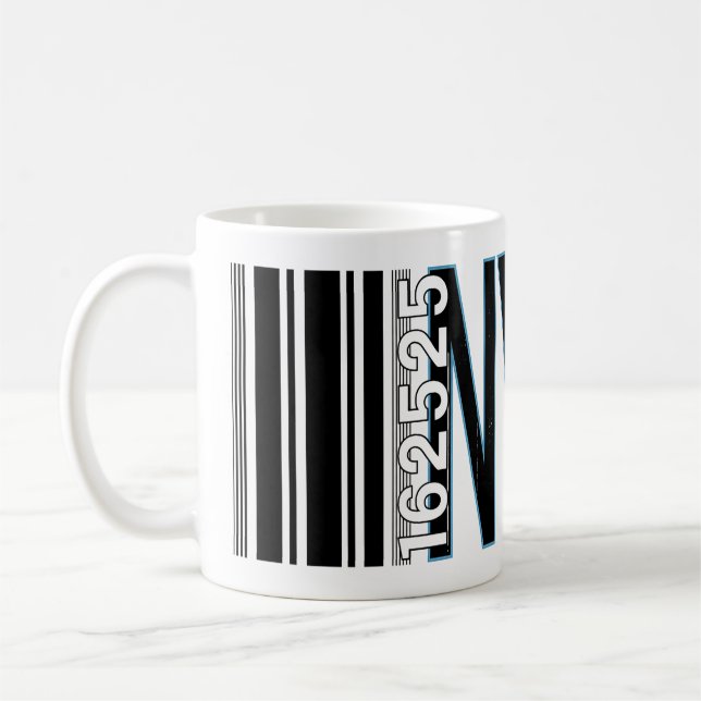 New York City 1625 Barcode Design Coffee Mug (Left)