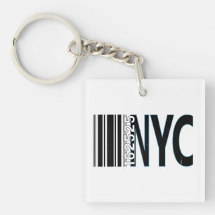 New York City 1625 Barcode Design Keychain