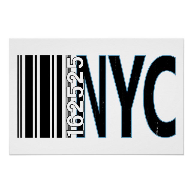 New York City 1625 Barcode Design Poster (Front)