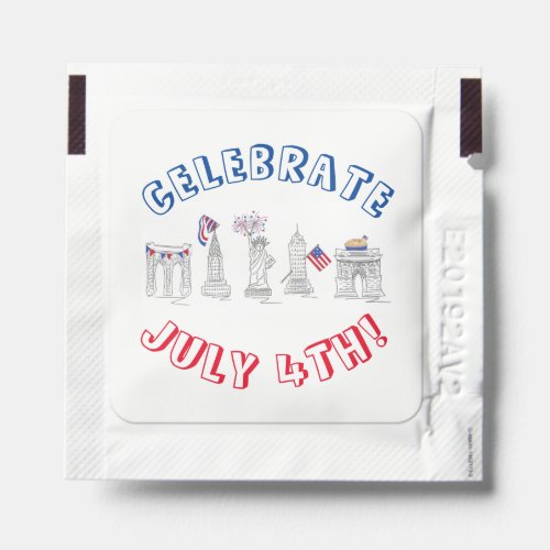 New York City 4th of July Fireworks NYC Celebrate Hand Sanitizer Packet