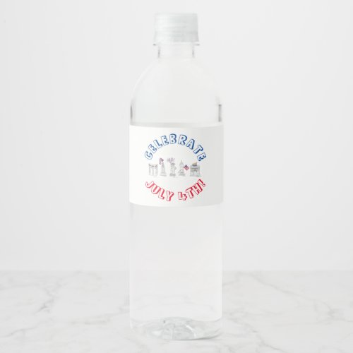 New York City 4th of July Fireworks NYC Celebrate Water Bottle Label