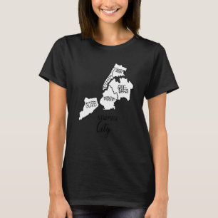 New York City 5 Boroughs Map Souvenir Queens Manha T-Shirt