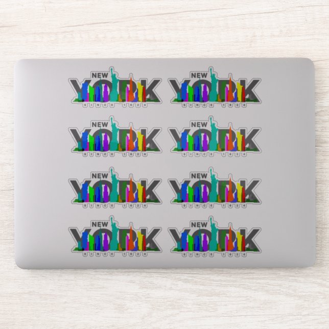 New York City | 8"x 8"- Glossy Tranparent Sticker (Computer)