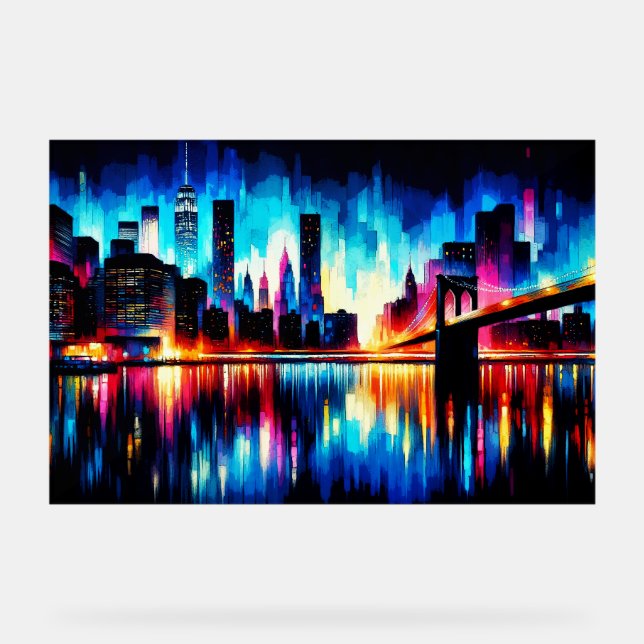New York City Abstract 1103 Acrylic Sign (Front)