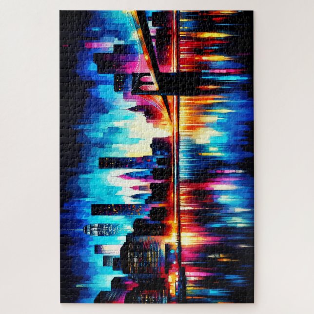 New York City Abstract 1103 Jigsaw Puzzle (Vertical)