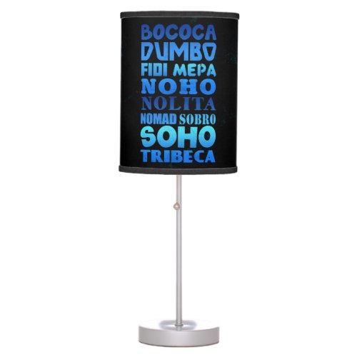 New York City Acronyms Table Lamp