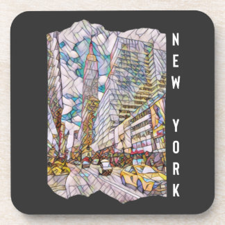 New York City Aesthetic Mosaic Art Beverage Coaster