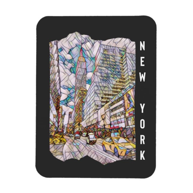 New York City Aesthetic Mosaic Art         Magnet (Vertical)