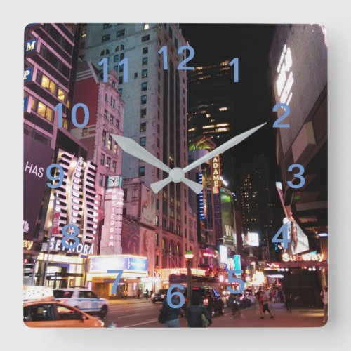 New York City Amsterdam Avenue 2017 Square Wall Clock