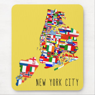 New York City Ancestry Neighborhood Flags Mousemat Mouse Pad