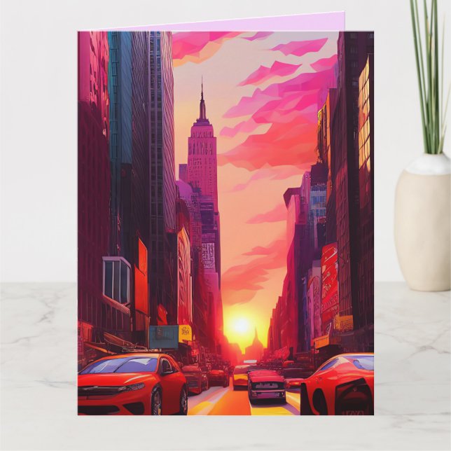 NEW YORK CITY ART BIRTHDAY BIG GREETING CARD (Front)