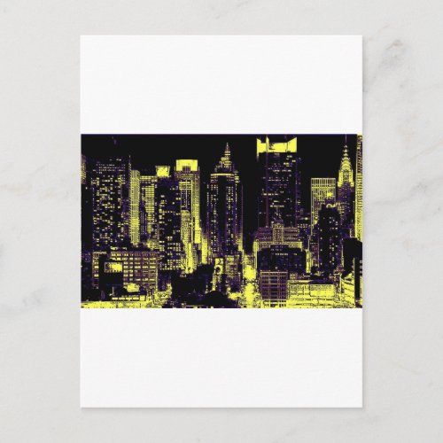 New York City at Night Postcard