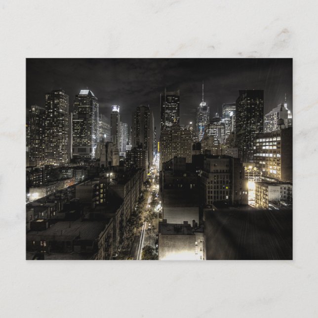 New York City at Night Postcard (Front)