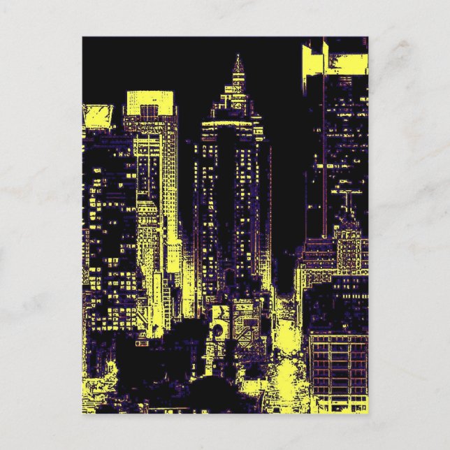 New York City at Night Postcard (Front)