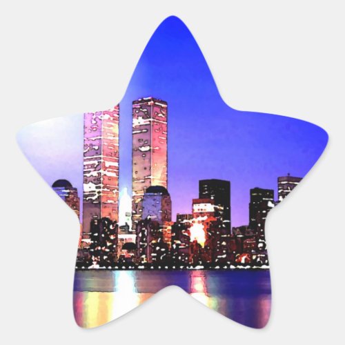 New York City at Night Star Sticker