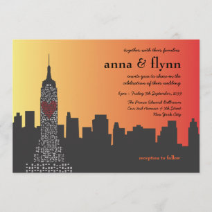 New York City at Night Wedding Invitation
