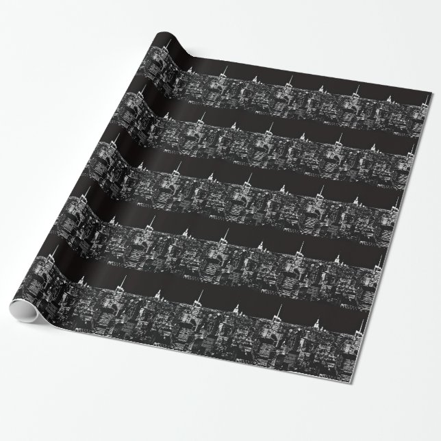 New York City At Night Wrapping Paper (Unrolled)