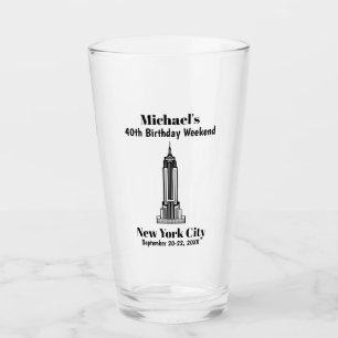 New York City Bachelor Party Guys Trip Beer Pint Glass