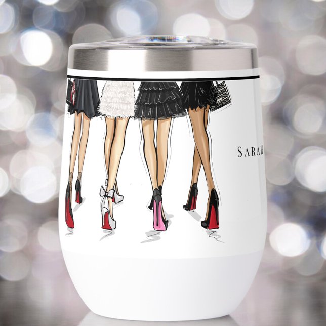 New York City Bachelorette Fashion Custom Chic Thermal Wine Tumbler (Creator Uploaded)