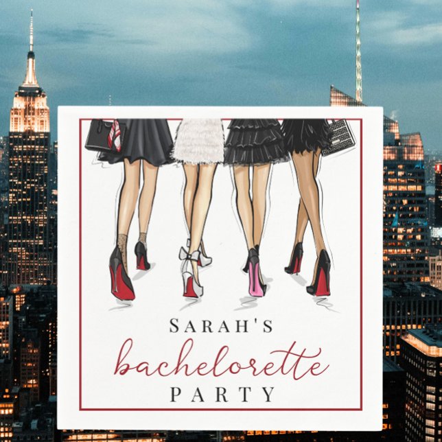New York City Bachelorette Fashion Illustration  Napkins (Creator Uploaded)