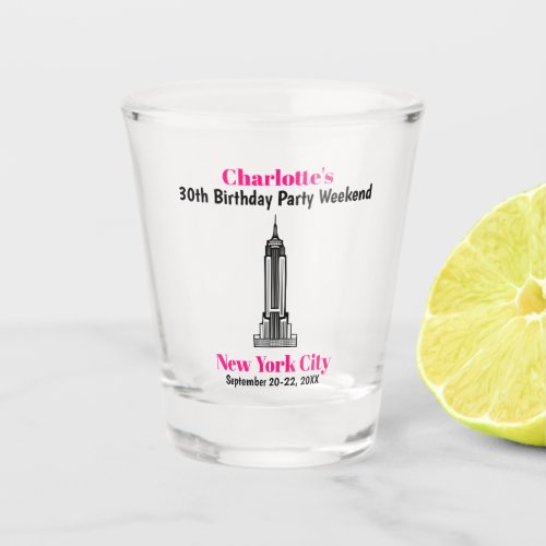 New York City Bachelorette Party Favor Girls Trip Shot Glass