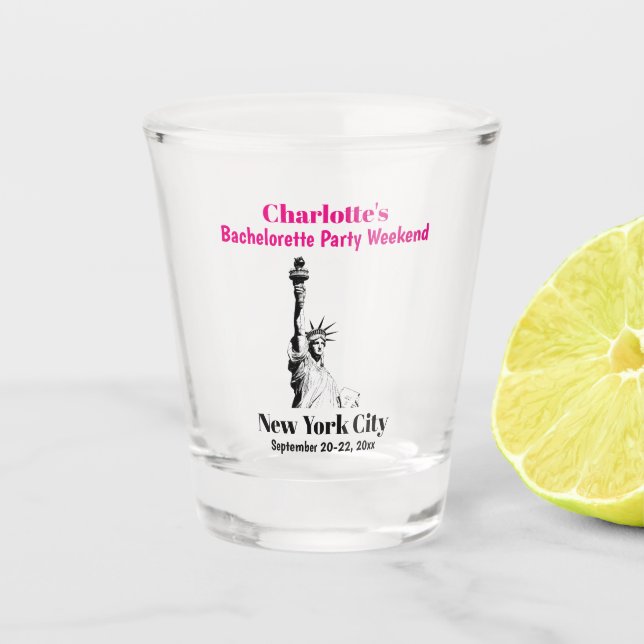 New York City Bachelorette Party Favor Girls Trip Shot Glass (Front)