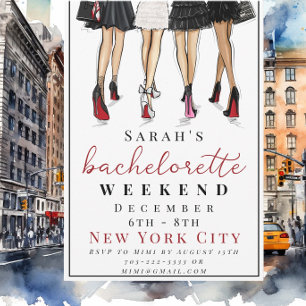 New York City Bachelorette Weekend Fashion Party Invitation