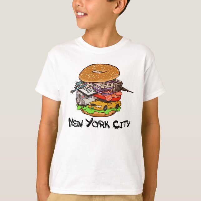 New York City Bagel with Everything NYC T-Shirt (Front)