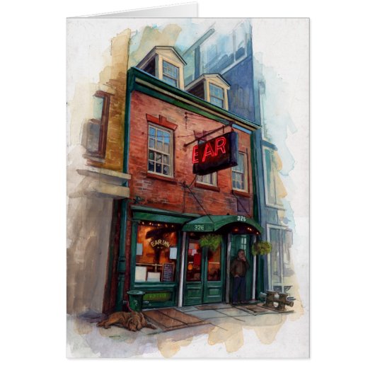 New York City Bar Illustration Gift Card (Front)