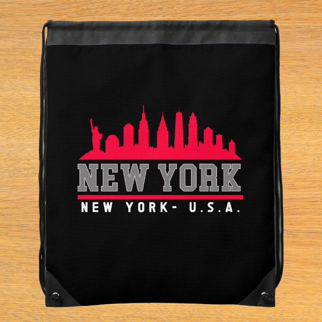 New York City Beautiful Skyline Drawstring Bag (Creator Uploaded)