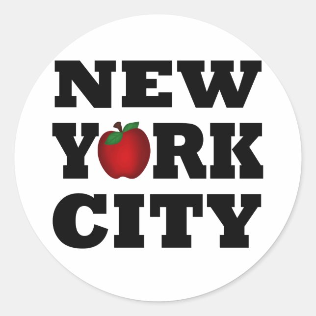 New York City  (Big Apple) Classic Round Sticker (Front)