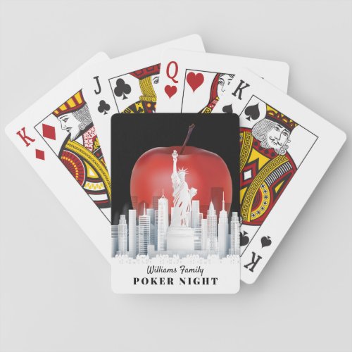 New York City Big Apple with Family Name Poker Cards
