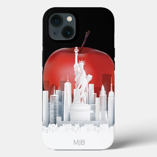 New York City Big Apple with Monogram Case-Mate iPhone Case (Back)