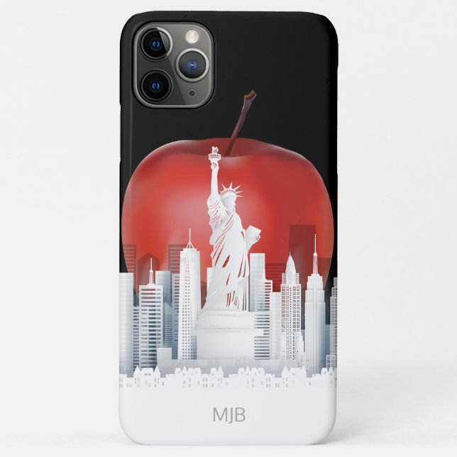 New York City Big Apple with Monogram Case-Mate iPhone Case (Back)