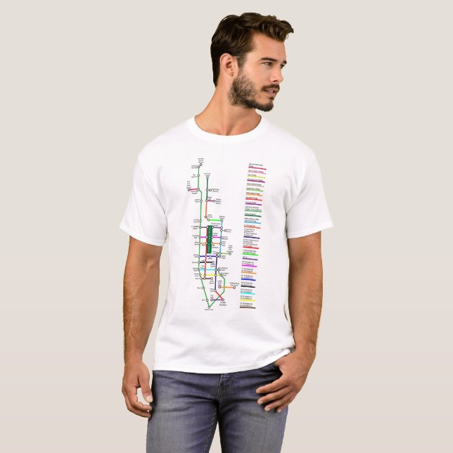 New York City Bike Map Men's T-Shirt (Front Full)