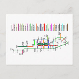 New York City Bike Map Postcard