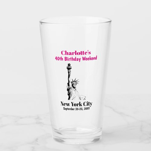 New York City Birthday Party Girls Trip Beer Pint Glass