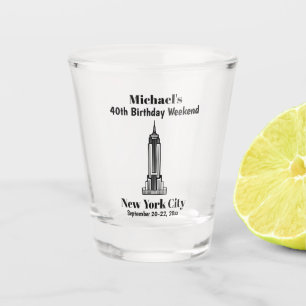 New York City Birthday Party Trip Guys Weekend Shot Glass