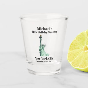 New York City Birthday Party Trip Guys Weekend Shot Glass