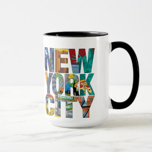 New York City Black 15 oz Ringer Mug