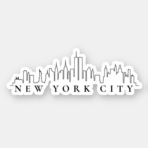 New York City Black and White Silhouette Sticker
