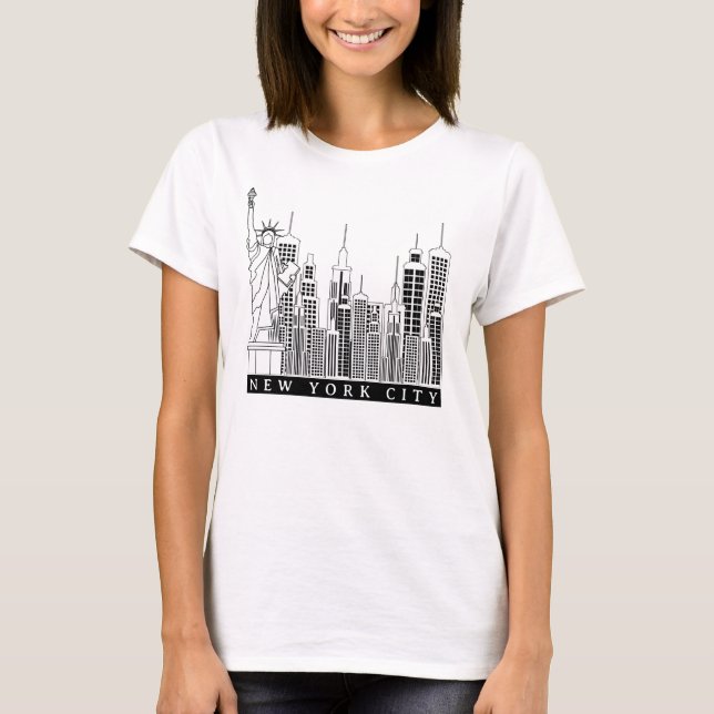 New York City Black and White Silhouette T-Shirt (Front)