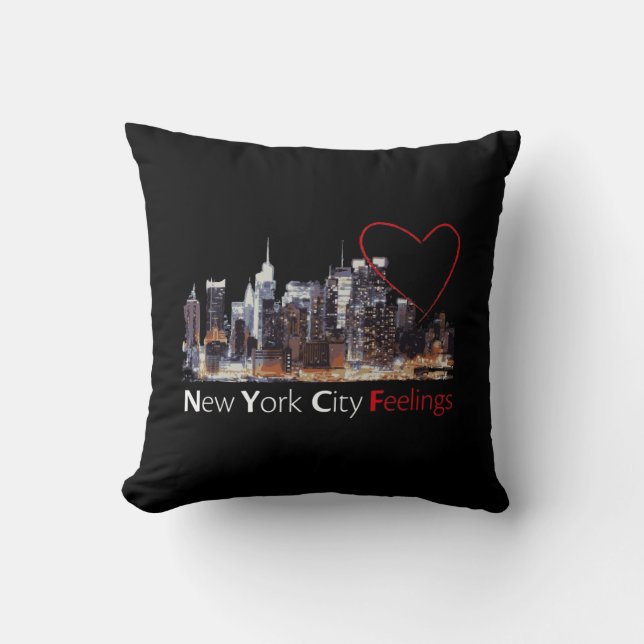 New York City Black Pillow (Front)
