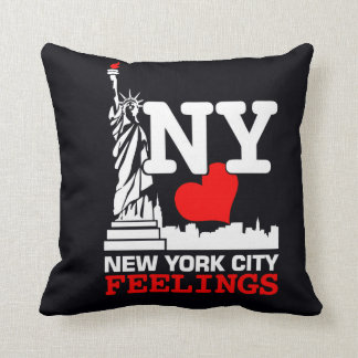 New York City Black Pillow