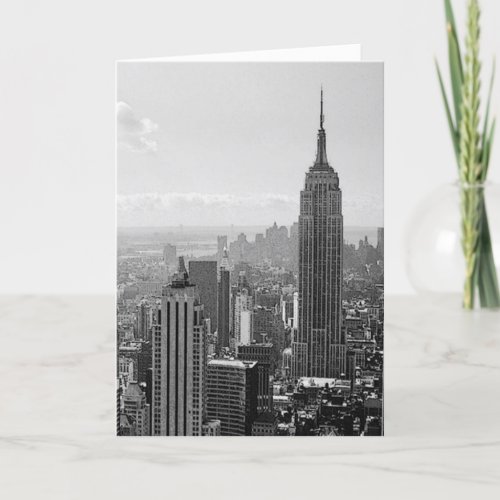 New York City Black  White Vintage Holiday Card