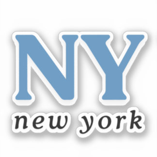 New York City Blue Modern Letter Sticker
