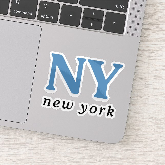 New York City Blue Modern Letter Sticker (Detail)