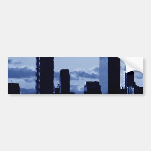 New York City  Blue Night Bumper Sticker